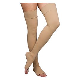 Loving Comfort Thigh-High Compression Stockings, Small, Beige