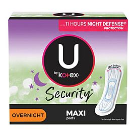 U by Kotex Security Maxi Feminine Pads, Overnight Absorbency - Unscented