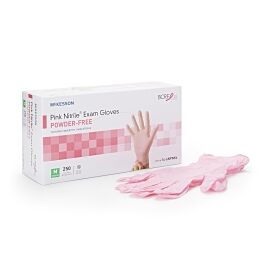 McKesson Pink Nitrile Exam Glove, Medium, Pink