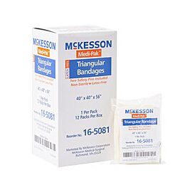 McKesson Triangular Bandage, Muslin Arm Sling with Safety Pin