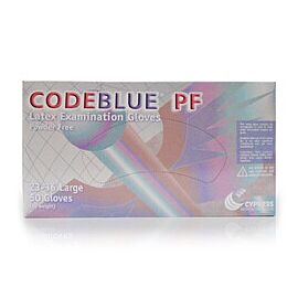 CODEBLUE Latex PF Exam Glove Blue Fully Textured Large