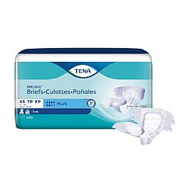 TENA ProSkin Incontinence Briefs, Plus Absorbency - Unisex Adult Diapers, Disposable, XS
