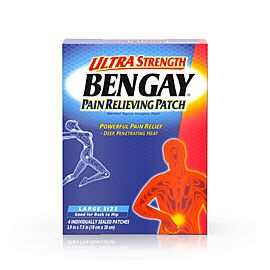 Bengay Ultra Strength Pain Relief Patch Menthol 4 per Box Box 5% Strength