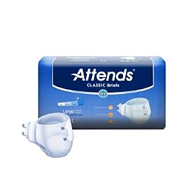 Attends Classic Adult Heavy-Absorbent Incontinence Brief, Large, White