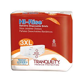 Tranquility HI-Rise Bariatric Incontinence Briefs, Heavy Absorbency - Unisex Adult Diapers, 3XL