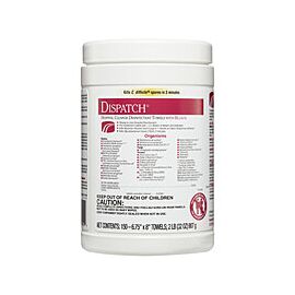 Dispatch Disinfecting Wipes with Bleach - 6.75 in x 8 in
