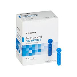 McKesson Twist Lancets, Push-Button Diabetic Supplies, 30 Guage Needle, 1.8 mm