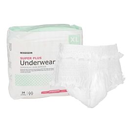 McKesson Super Plus Underwear, Adult Unisex, X-Large, Disposable, Latex-Free