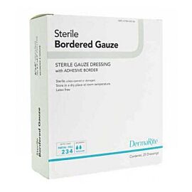 DermaRite Sterile Gauze Adhesive Dressing, 4 x 10 Inch