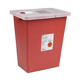 SharpSafety Sharps Container, Plastic, Vertical Entry - Free-Standing, 8 Gal