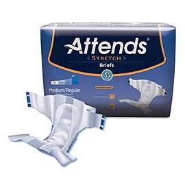 Attends Stretch Incontinence Briefs, Severe Absorbency - Unisex Adult Diapers, Disposable