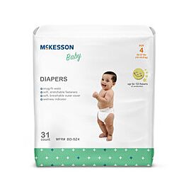 McKesson Baby Diapers - Snug-Fit Waist with Wetness Indicator