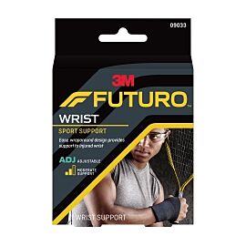 3M Futuro Adult Sport Wrist Support, Wraparound, Adjustable, Black, 4-1/2 to 9-1/2 Inch, One Size Fits Most