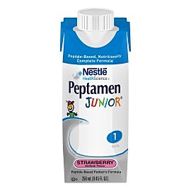 Peptamen Junior Strawberry Pediatric Oral Supplement / Tube Feeding Formula, 8.45 oz. Tetra Prisma