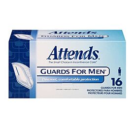 Attends Bladder Control Guards For Men, Light Absorbency - One Size Fits Most, Disposable, 5.9 in x 12 1/2 in