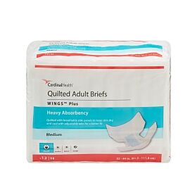 Wings Plus Quilted Heavy Absorbency Incontinence Brief, Medium