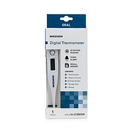 McKesson Digital Thermometer - Oral Probe, Handheld Stick, Blue