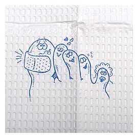 McKesson Procedure Towel- 2-Ply, Polyback, Cartoon Toes, 13 in x 18 in
