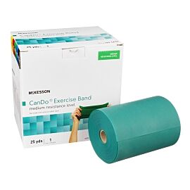 McKesson Exercise Resistance Band, Green, 5 Inch x 25 Yard, Medium Resistance