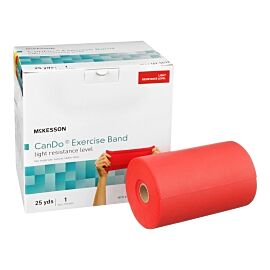 McKesson Exercise Resistance Band, Red, 5 Inch x 25 Yard, Light Resistance
