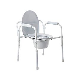 McKesson Steel Folding Commode Chair, 15-1/2 to 21-3/4 Inch Height