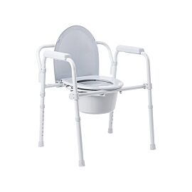 McKesson Folding Fixed Arm Steel Commode Chair, 16-3/5 – 22½ Inch