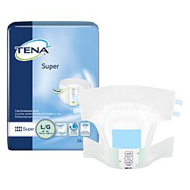 TENA Super Incontinence Briefs, Heavy Absorbency - Unisex Adult Diapers, Disposable
