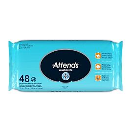Attends Unscented Washcloths, 48 Count Soft Pack