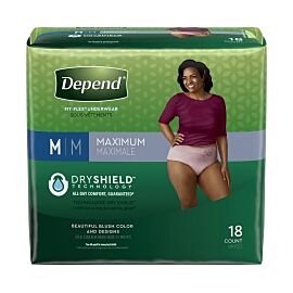Depend FIT-FLEX Womens Absorbent Underwear, Medium, Tan