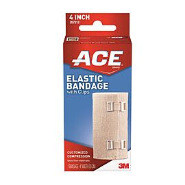 3M ACE Beige Clip Detached Closure Elastic Bandage, 4 Inch Width