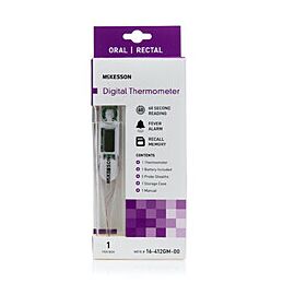 McKesson Digital Thermometer - Oral/Rectal, Digital Display, Clear