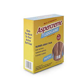 Aspercreme Pain Relief Patch Lidocaine 5 per Box Box 4% Strength 5 per Box