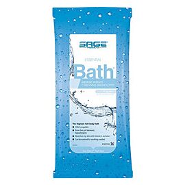 Essential Bath Rinse-Free Bath Washcloth Wipe Soft Pack Unscented with Purified Water / Methylpropanediol / Glycerin / Aloe, 5 per Pack