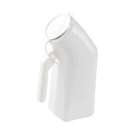 Carex Male Urinal with Lid - Plastic, Opaque White, 32 oz