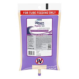Impact Peptide 1.5 Unflavored Tube Feeding Formula 33.8 oz Bag
