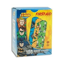 American White Cross Stat Strip Batman/Aquaman/Green Lantern Design Adhesive Strip, ¾ x 3 Inch