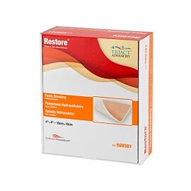 Restore Nonadhesive without Border Foam Dressing, 4 x 4 Inch