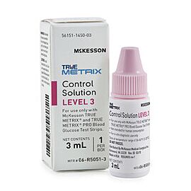 McKesson TRUE METRIX Blood Glucose Control Solution for Diabetes - Level 3, 3 mL