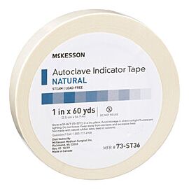 McKesson Autoclave Indicator Tape - Natural, Steam, 1 in x 60 yd