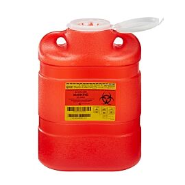 BD Sharps Container, 1-Piece, 8.2 Quart, Red, Funnel Lid