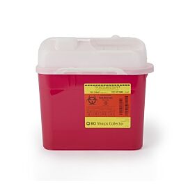 BD Sharps Container, 1-Piece, Horizontal Entry Lid, Red, 5.4 Qt