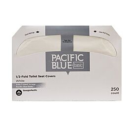 Pacific Blue Basic Toilet Seat Covers, Half Fold - 14.5 in x 17 in