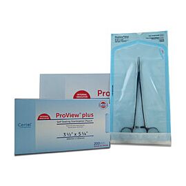 ProView plus Sterilization Pouch Transparent Blue 3-1/2 X 5-1/4 Inch Self Seal