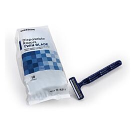 McKesson Disposable Razors - Fixed Head with Twin Blades
