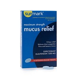 sunmark mucus E.R. Guaifenesin Cold and Cough Relief