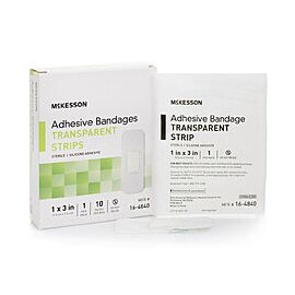 McKesson Transparent Adhesive Strips - Sterile, Silicone Bandage