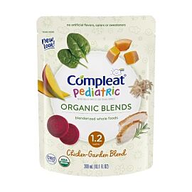 Compleat Pediatric Organic Blends, Tube-Feeding Formula/Oral Supplement, Chicken-Garden Flavor, Organic, Non-GMO, 10.1 oz.