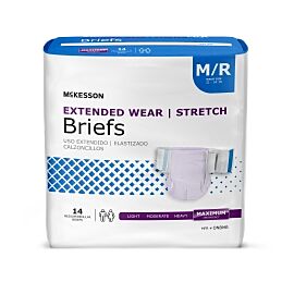McKesson Extended Wear Maximum Absorbency Incontinence Brief, Medium