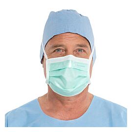 Halyard 3-Layer Fabric Surgical Mask Green One Size Fits Most