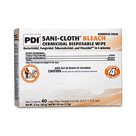 Sani-Cloth Bleach Germicidal Wipes - Individual Packets, 5 in x 7 in